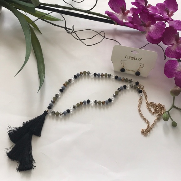 Jewelry - Long Tiered Tassel and Bead Necklace
